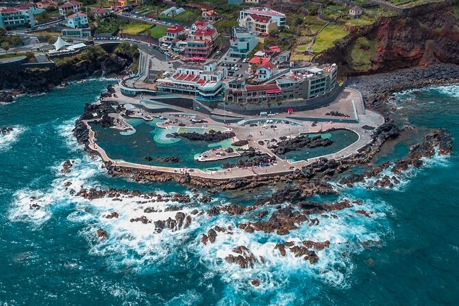 Porto Moniz, Seixal, Fanal Forest, Cliff Skywalk in Open Roof 4X4 - Praia do Seixal black sand beach: a quick reset by the ocean