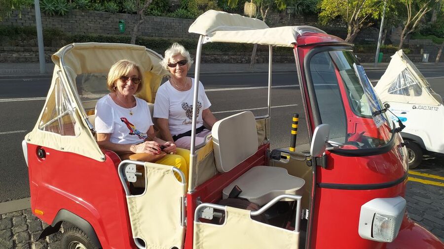 Tuk Tuk Funchal City - Madeira Island - Riding up for views: the hill and Fortresso de São João Batista of Pico
